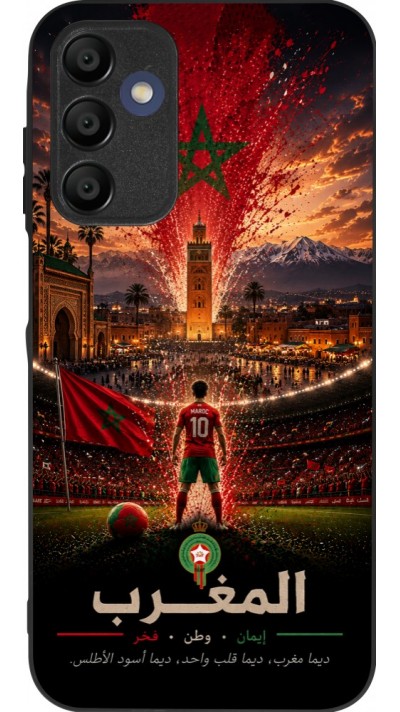 Coque Samsung Galaxy A15 - Silicone rigide noir Football Maroc splash 2026