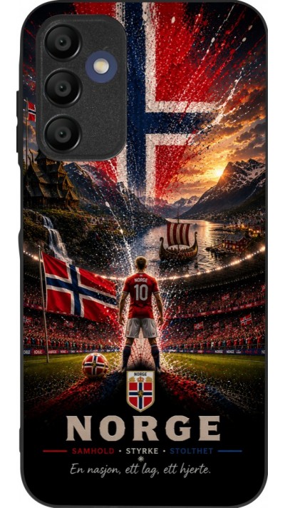Coque Samsung Galaxy A15 - Silicone rigide noir Football Norvège splash 2026