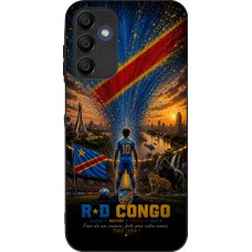 Coque Samsung Galaxy A15 - Silicone rigide noir Football République démocratique du Congo splash 2026