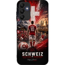 Coque Samsung Galaxy A15 - Silicone rigide noir Football Schweiz splash 2026