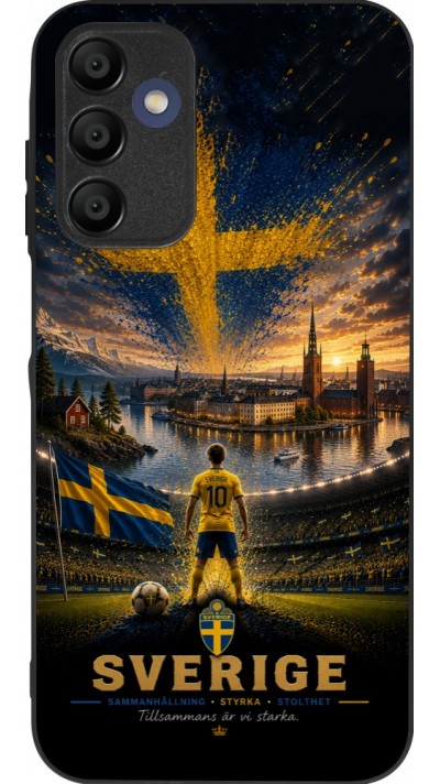 Coque Samsung Galaxy A15 - Silicone rigide noir Football Suède splash 2026