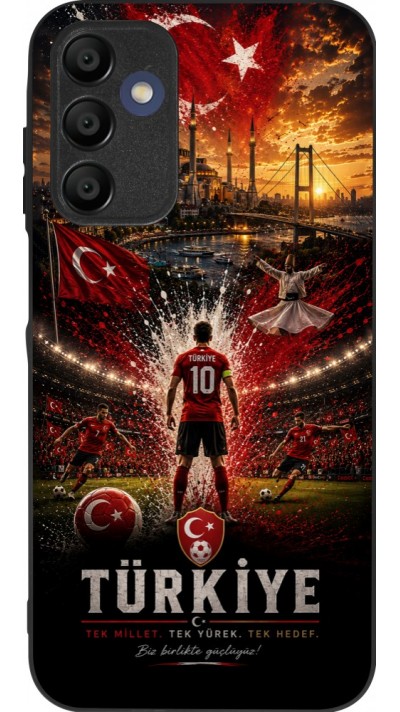 Coque Samsung Galaxy A15 - Silicone rigide noir Football Turquie splash 2026