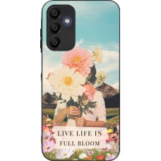 Coque Samsung Galaxy A15 - Silicone rigide noir Live life in full moon Spring 2026