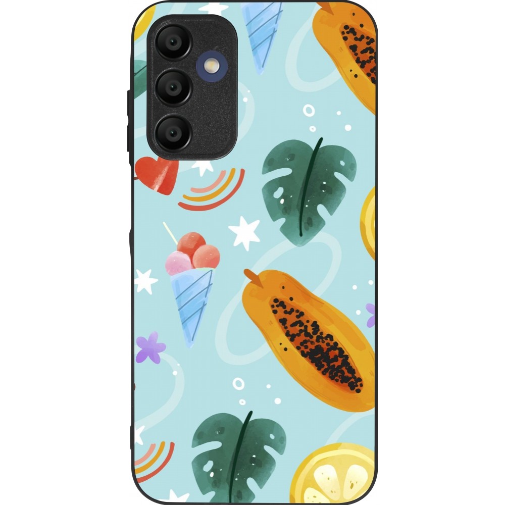 Coque Samsung Galaxy A15 - Silicone rigide noir Summer 2025 Pattern papaya