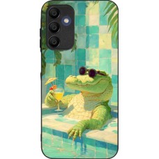 Samsung Galaxy A15 Case Hülle - Silikon schwarz Crocodile in the swimming pool Summer 2026