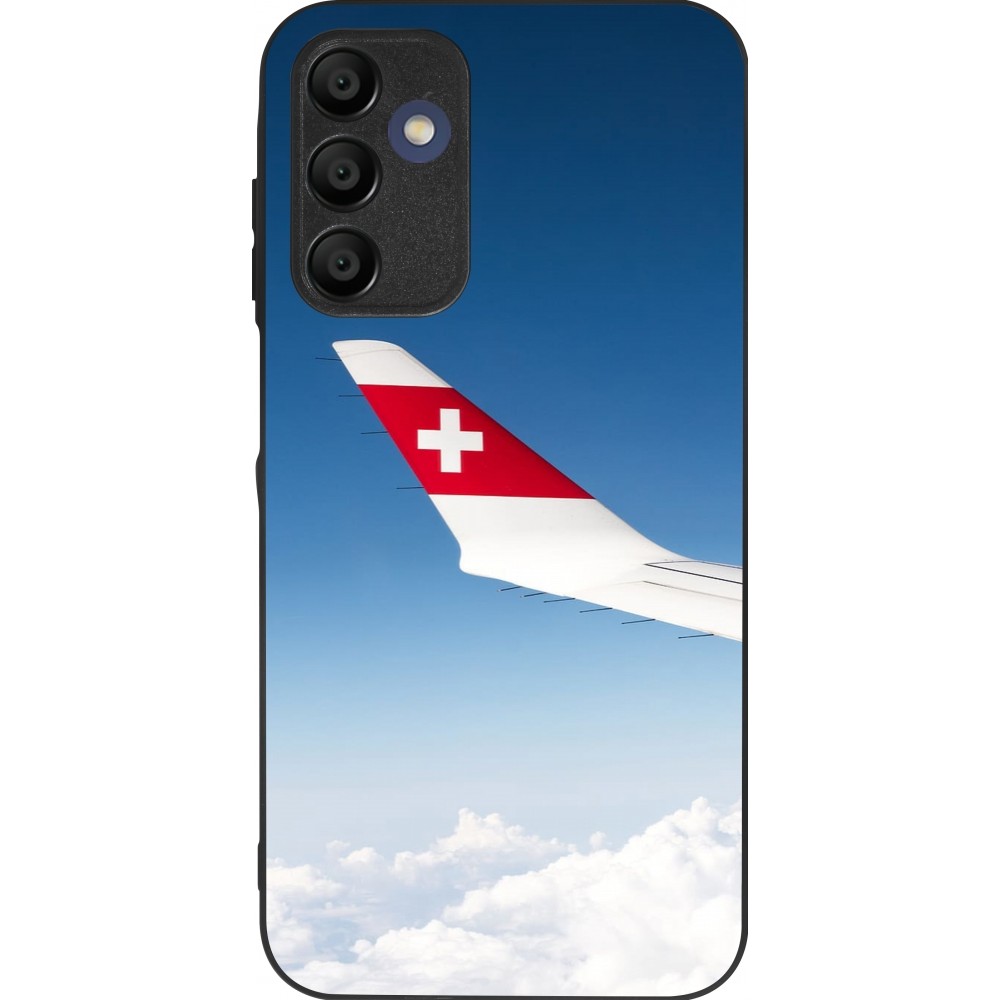 Coque Samsung Galaxy A15 - Silicone rigide noir Fête Nationale Suisse Sky Swiss Flag
