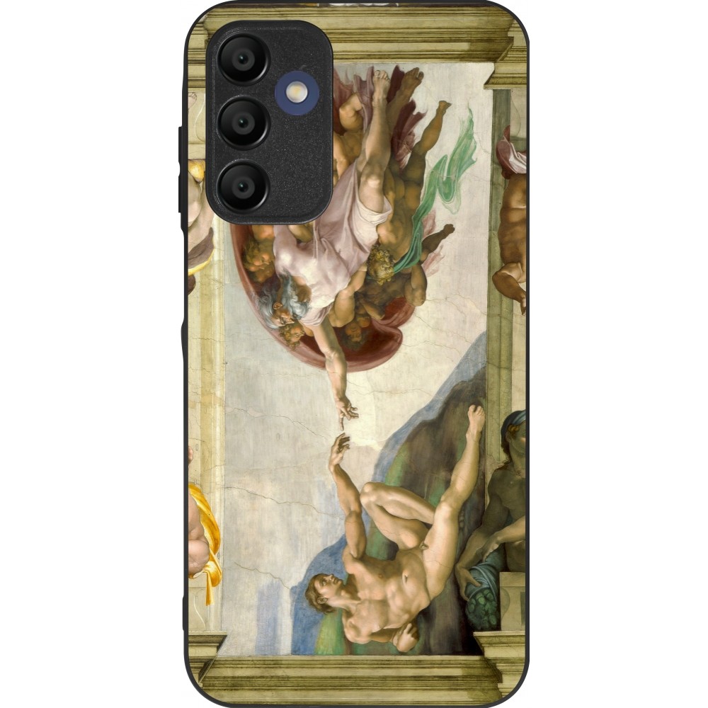 Coque Samsung Galaxy A15 - Silicone rigide noir Tableau art - La Création d’Adam - Michel-Ange