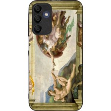 Coque Samsung Galaxy A15 - Silicone rigide noir Tableau art - La Création d’Adam - Michel-Ange