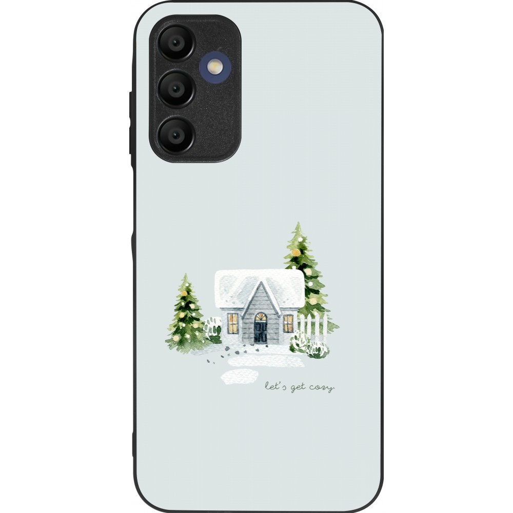 Coque Samsung Galaxy A15 - Silicone rigide noir Winter 25 Cosy House