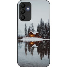 Coque Samsung Galaxy A15 - Silicone rigide noir Winter 25 Winter house forest afternoon