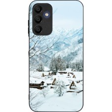 Coque Samsung Galaxy A15 - Silicone rigide noir Winter 25 Winter snowy landscape