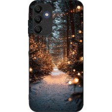 Coque Samsung Galaxy A15 - Silicone rigide noir Winter 25 Winter snowy road