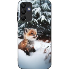 Coque Samsung Galaxy A15 - Silicone rigide noir Noël 2023 Renardeau sapin