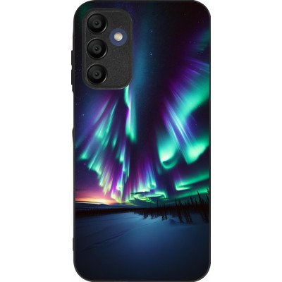 Coque Samsung Galaxy A16 - Silicone rigide noir Aurore Boréale Étincelante