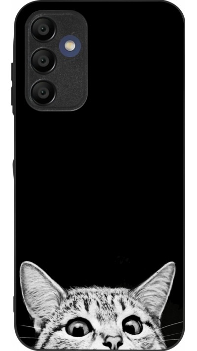 Coque Samsung Galaxy A16 - Silicone rigide noir Cat Looking Up Black