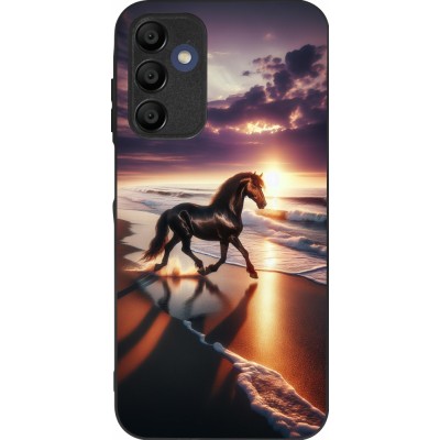 Coque Samsung Galaxy A16 - Silicone rigide noir Cheval majestueux plage