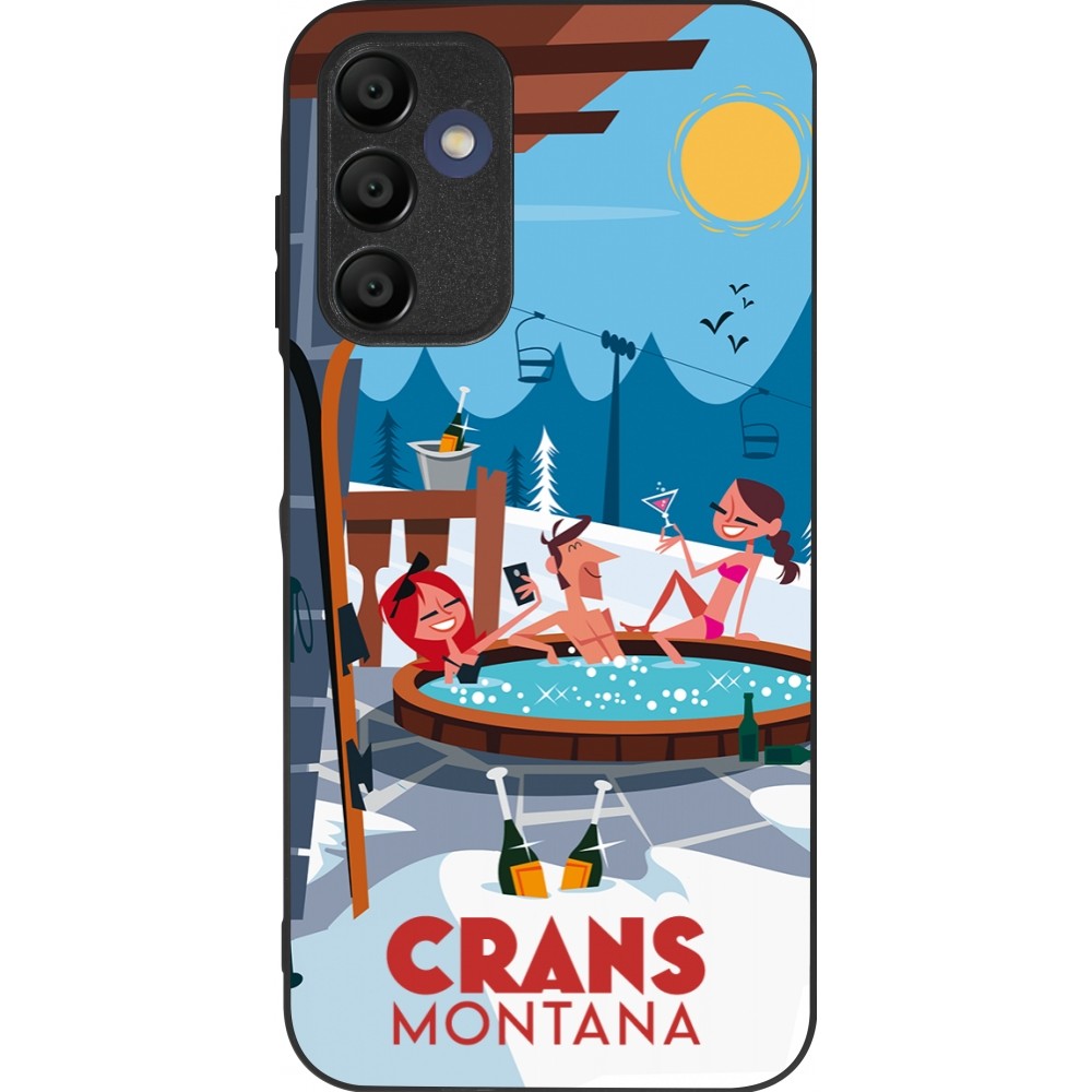 Coque Samsung Galaxy A16 - Silicone rigide noir Crans-Montana Mountain Jacuzzi