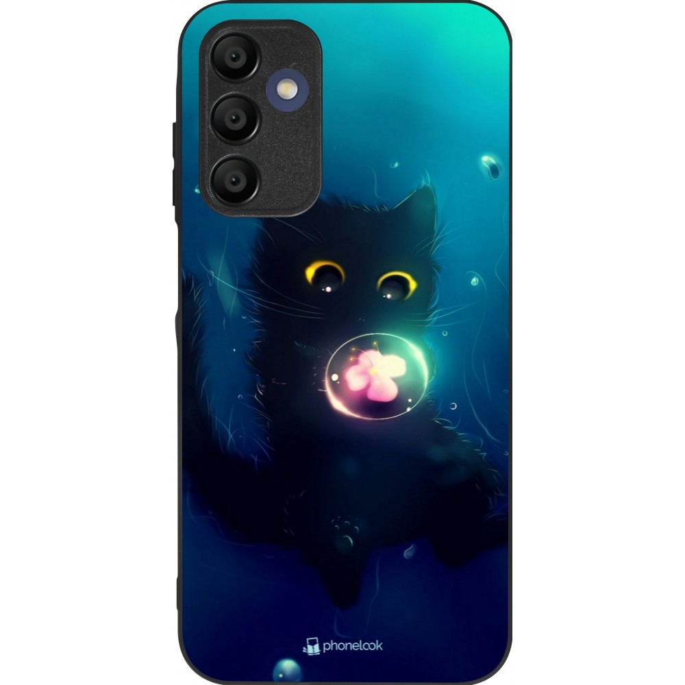 Coque Samsung Galaxy A16 - Silicone rigide noir Cute Cat Bubble