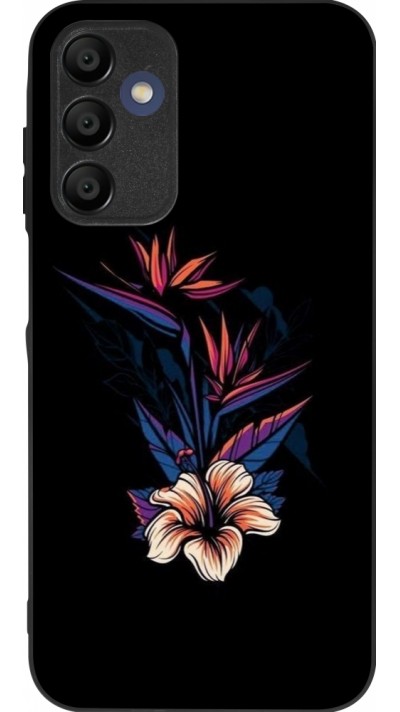 Coque Samsung Galaxy A16 - Silicone rigide noir Dark Flowers