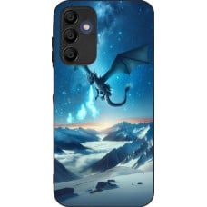 Coque Samsung Galaxy A16 - Silicone rigide noir Dragon nocturne montagne