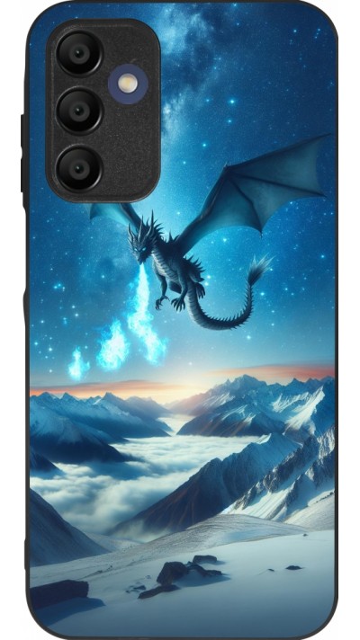 Coque Samsung Galaxy A16 - Silicone rigide noir Dragon nocturne montagne