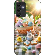 Coque Samsung Galaxy A16 - Silicone rigide noir Easter 2025 Panier Pâques