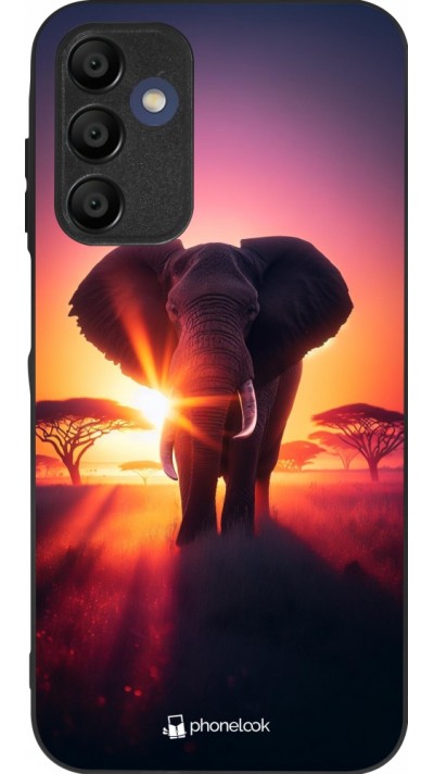 Coque Samsung Galaxy A16 - Silicone rigide noir Elephant Sunrise Beauty
