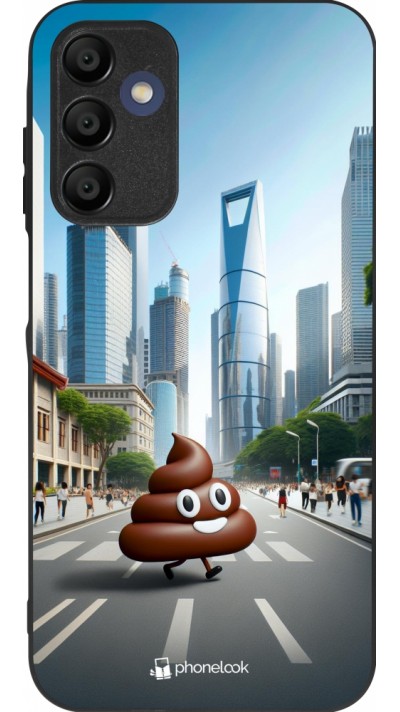 Coque Samsung Galaxy A16 - Silicone rigide noir Emoji Caca walk