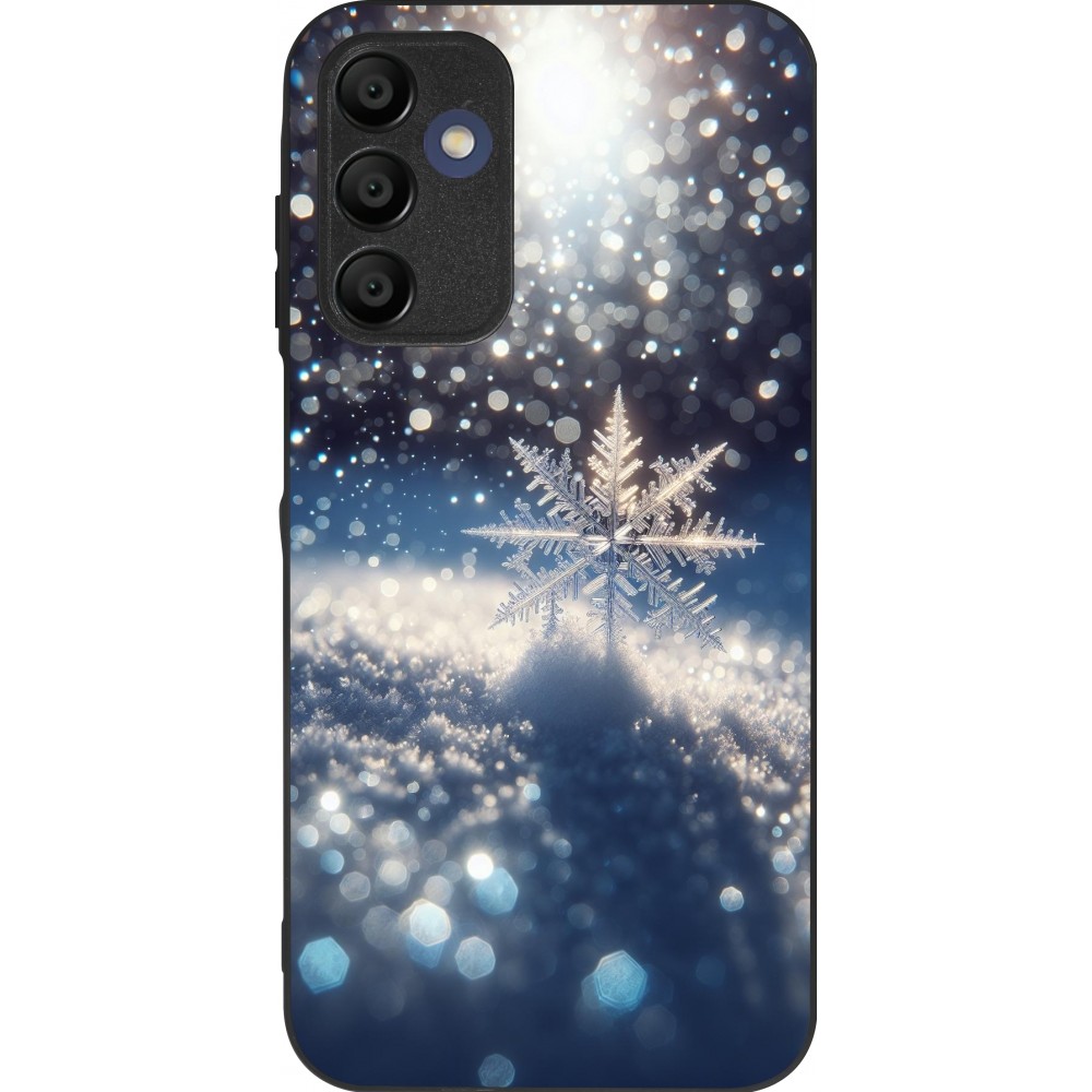 Samsung Galaxy A16 Case Hülle - Silikon schwarz Schneeflocke Solar Glanz