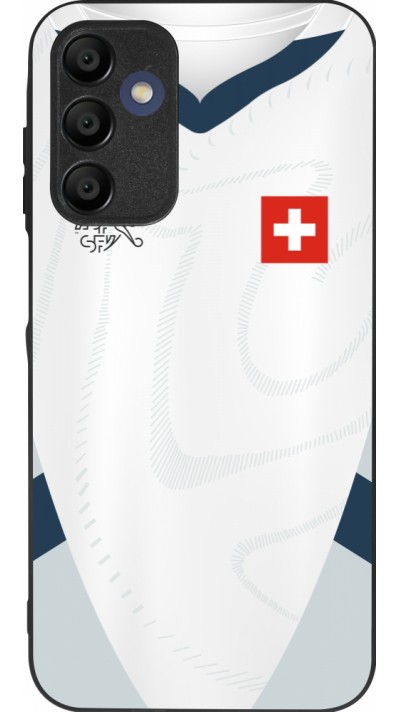 Coque Samsung Galaxy A16 - Silicone rigide noir Maillot de football Suisse Extérieur personnalisable
