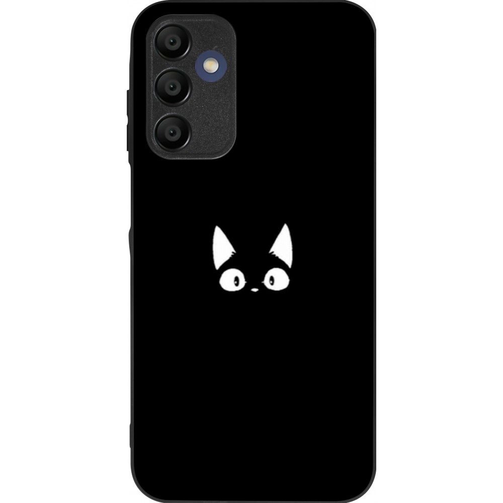 Samsung Galaxy A16 Case Hülle - Silikon schwarz Funny cat on black