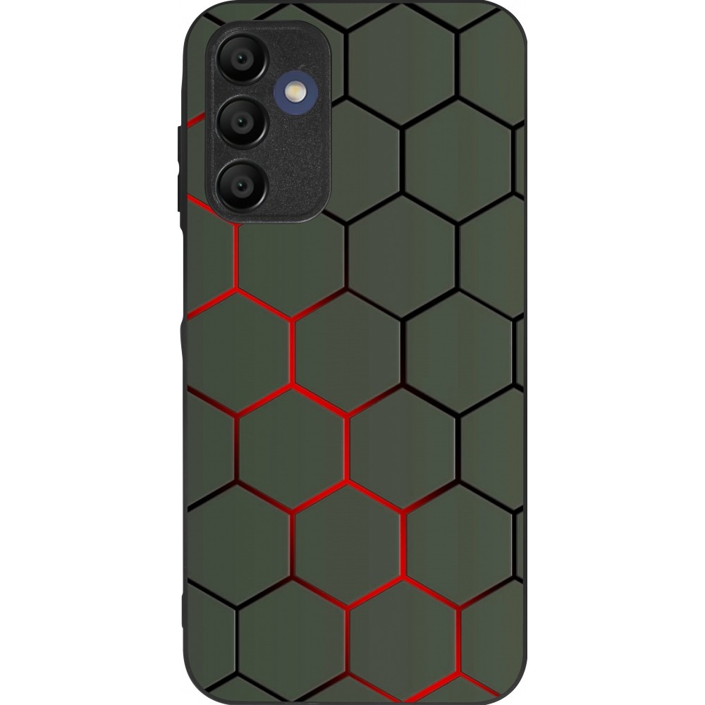 Coque Samsung Galaxy A16 - Silicone rigide noir Geometric Line red