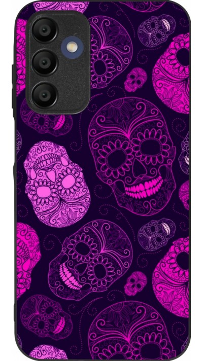 Coque Samsung Galaxy A16 - Silicone rigide noir Halloween 2023 pink skulls