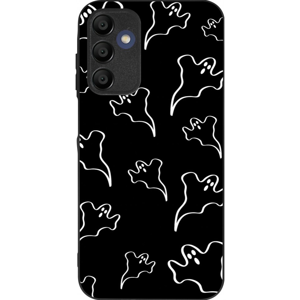 Coque Samsung Galaxy A16 - Silicone rigide noir Halloween 2024 black and white ghosts