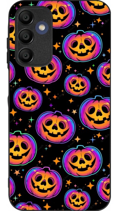 Coque Samsung Galaxy A16 - Silicone rigide noir Halloween 2024 rainbow pumpkins
