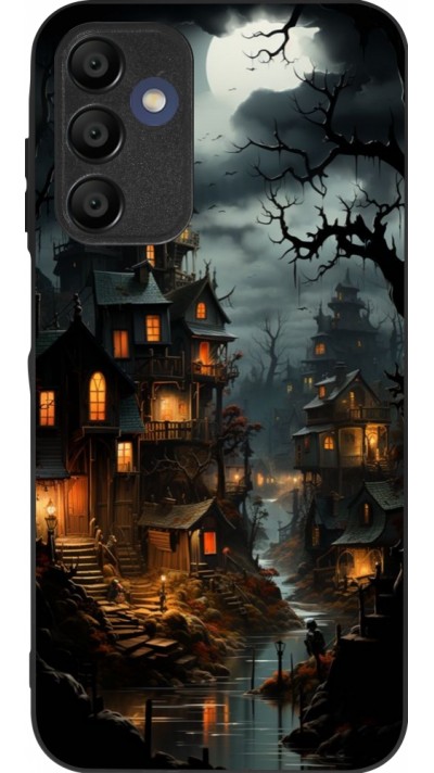 Coque Samsung Galaxy A16 - Silicone rigide noir Halloween 2024 scary town
