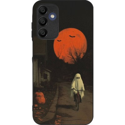 Samsung Galaxy A16 Case Hülle - Silikon schwarz Halloween 2025 Ghost on a bicycle