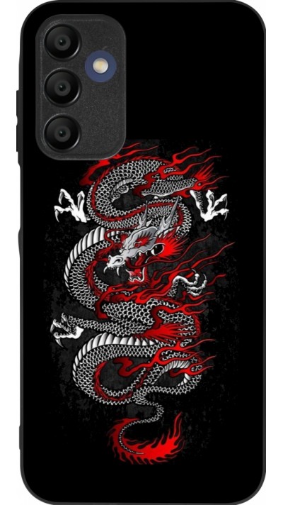 Coque Samsung Galaxy A16 - Silicone rigide noir Japanese style Dragon Tattoo Red Black