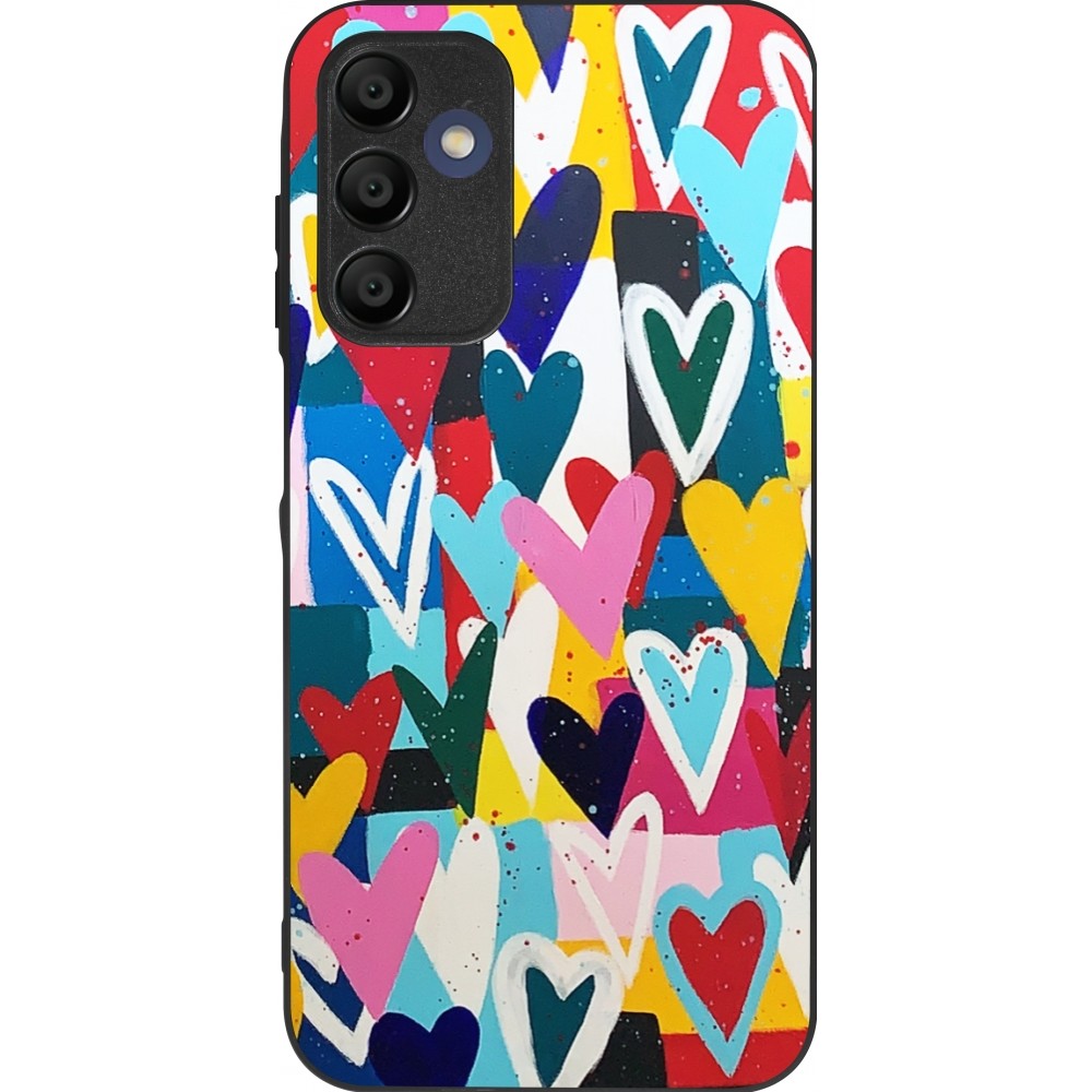 Coque Samsung Galaxy A16 - Silicone rigide noir Joyful Hearts