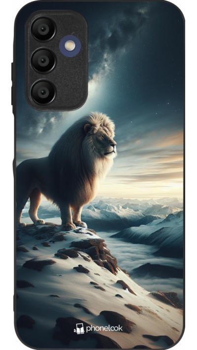 Coque Samsung Galaxy A16 - Silicone rigide noir Le lion blanc