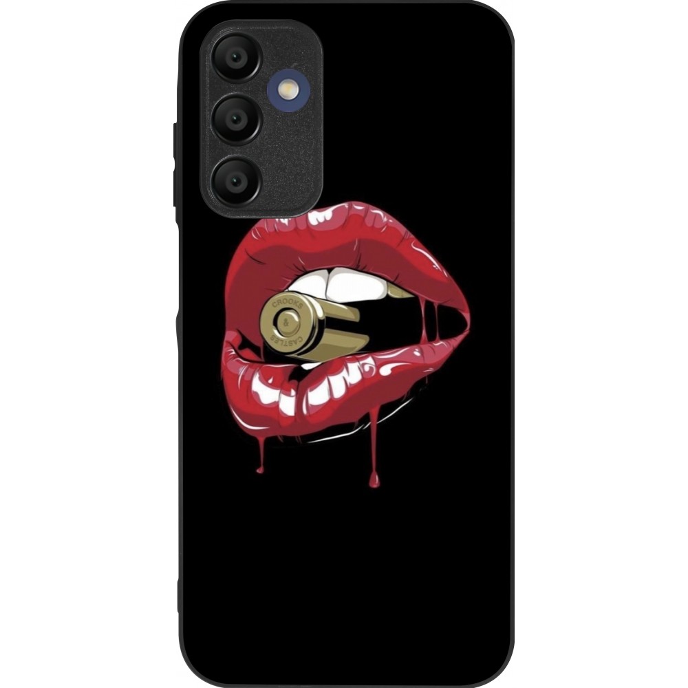Samsung Galaxy A16 Case Hülle - Silikon schwarz Lips bullet