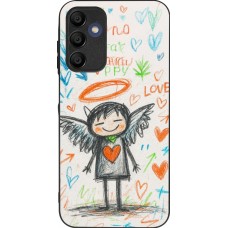 Samsung Galaxy A16 Case Hülle - Silikon schwarz Little Angel Sketch Love