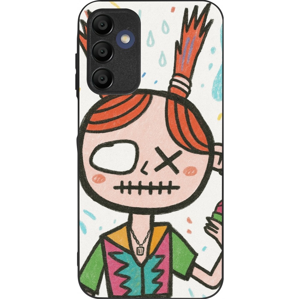 Samsung Galaxy A16 Case Hülle - Silikon schwarz Little Girl Sketch