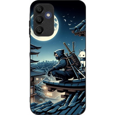 Coque Samsung Galaxy A16 - Silicone rigide noir Ninja sous la lune