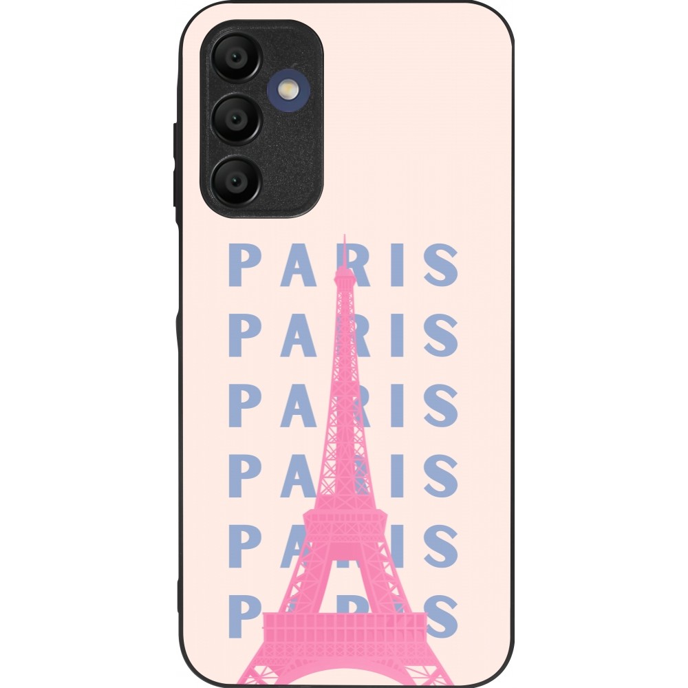 Coque Samsung Galaxy A16 - Silicone rigide noir Paris Pink Print