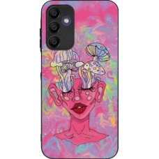 Samsung Galaxy A16 Case Hülle - Silikon schwarz Psychedelic pink mushroom
