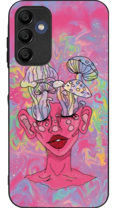 Samsung Galaxy A16 Case Hülle - Silikon schwarz Psychedelic pink mushroom
