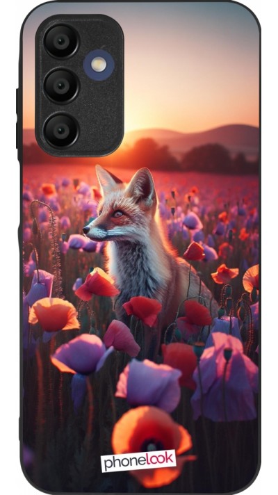 Coque Samsung Galaxy A16 - Silicone rigide noir Renard pourpre au crépuscule