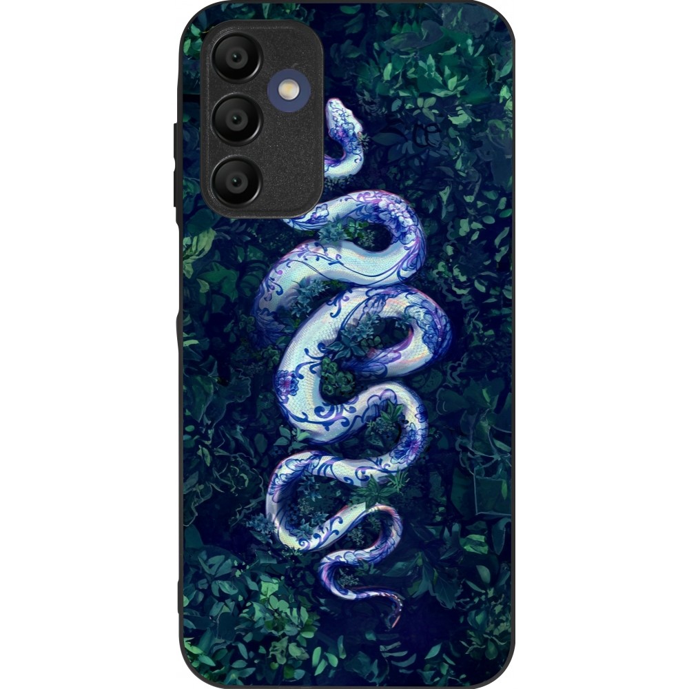 Samsung Galaxy A16 Case Hülle - Silikon schwarz Snake Blue Anaconda