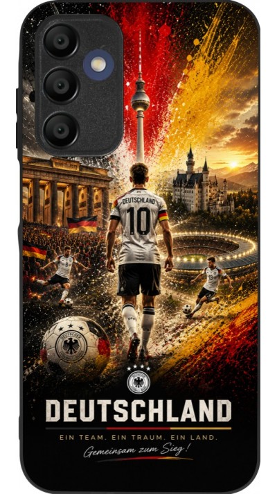 Coque Samsung Galaxy A16 - Silicone rigide noir Football Allemagne splash 2026